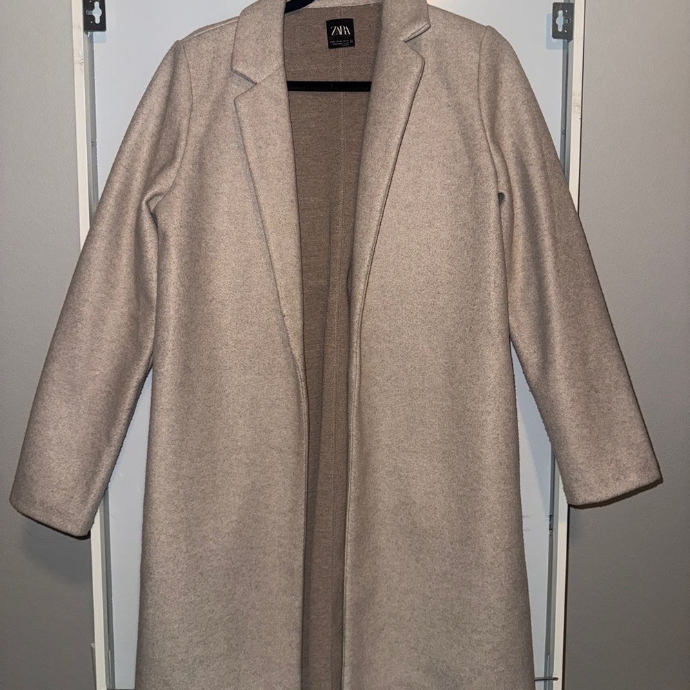 Zara Tan Wool Blend Coat